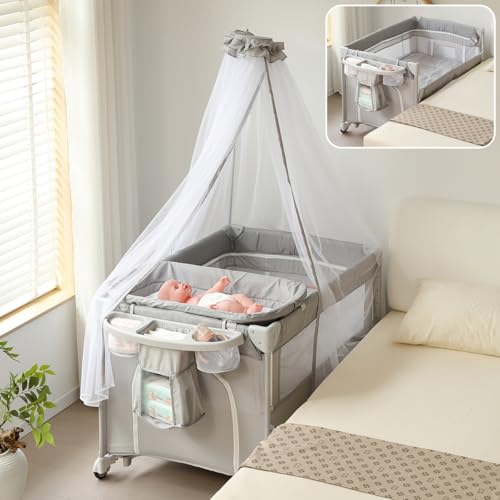 【美品】ベビーベット 折りたたみ ゆりかご 簡易 ベビーベッド 折りたたみ 添い寝 ゆりかご プレイヤード 0?3歳